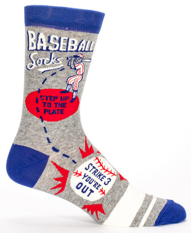 BlueQ Men's Crew Socks: Baseball Socks