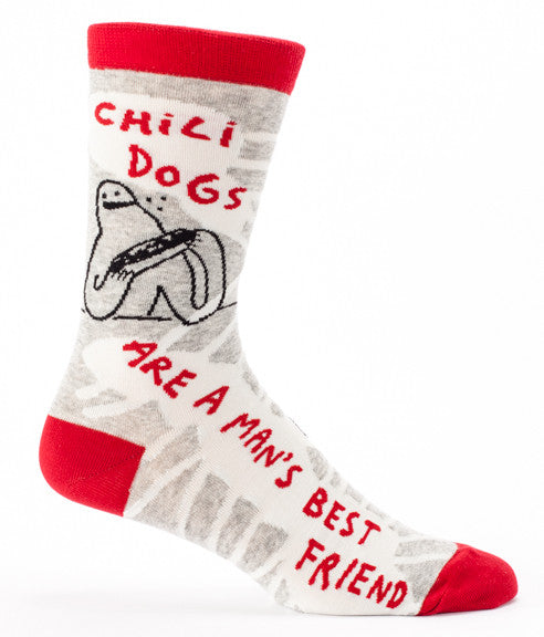 BlueQ Men's Crew Socks: Chili Dogs Are Man's Best Friend