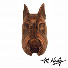 Michael Healy Door Knocker: Oiled Bronze Cast Aluminum Dog Knocker (Schnauzer)