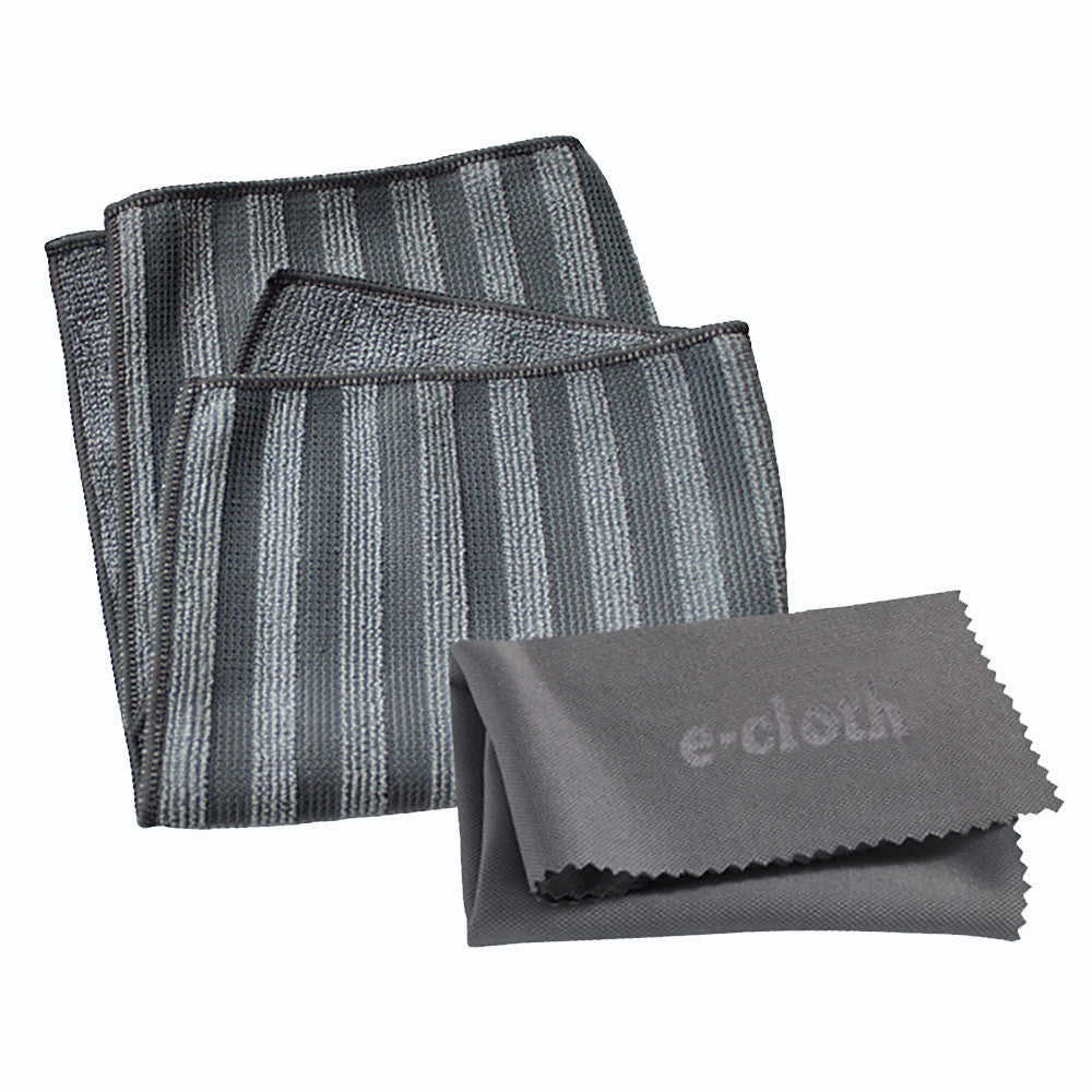 E-cloth Stainless Steel Cleaning pack contains two microfiber cloths: one for cleaning and the other for polishing, just using water, no chemicals.