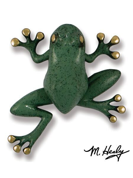 Michael Healy Designs MH1401 Tree Frog Door Knocker Brass Blue Green Patina - 1