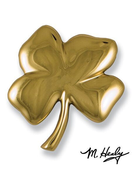 Michael Healy Door Knocker: Polished Brass Four Leaf Clover