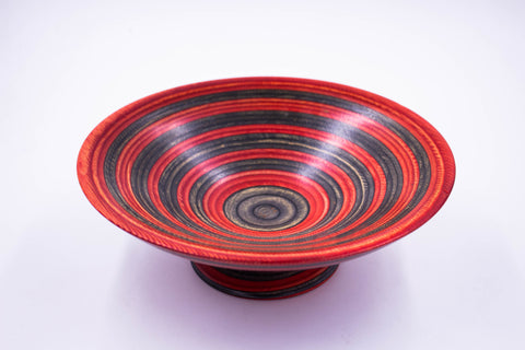 Local Artist of the Week: Richard Ruehle-Red & Black Dyed Birch Veneer Footed Bowl
